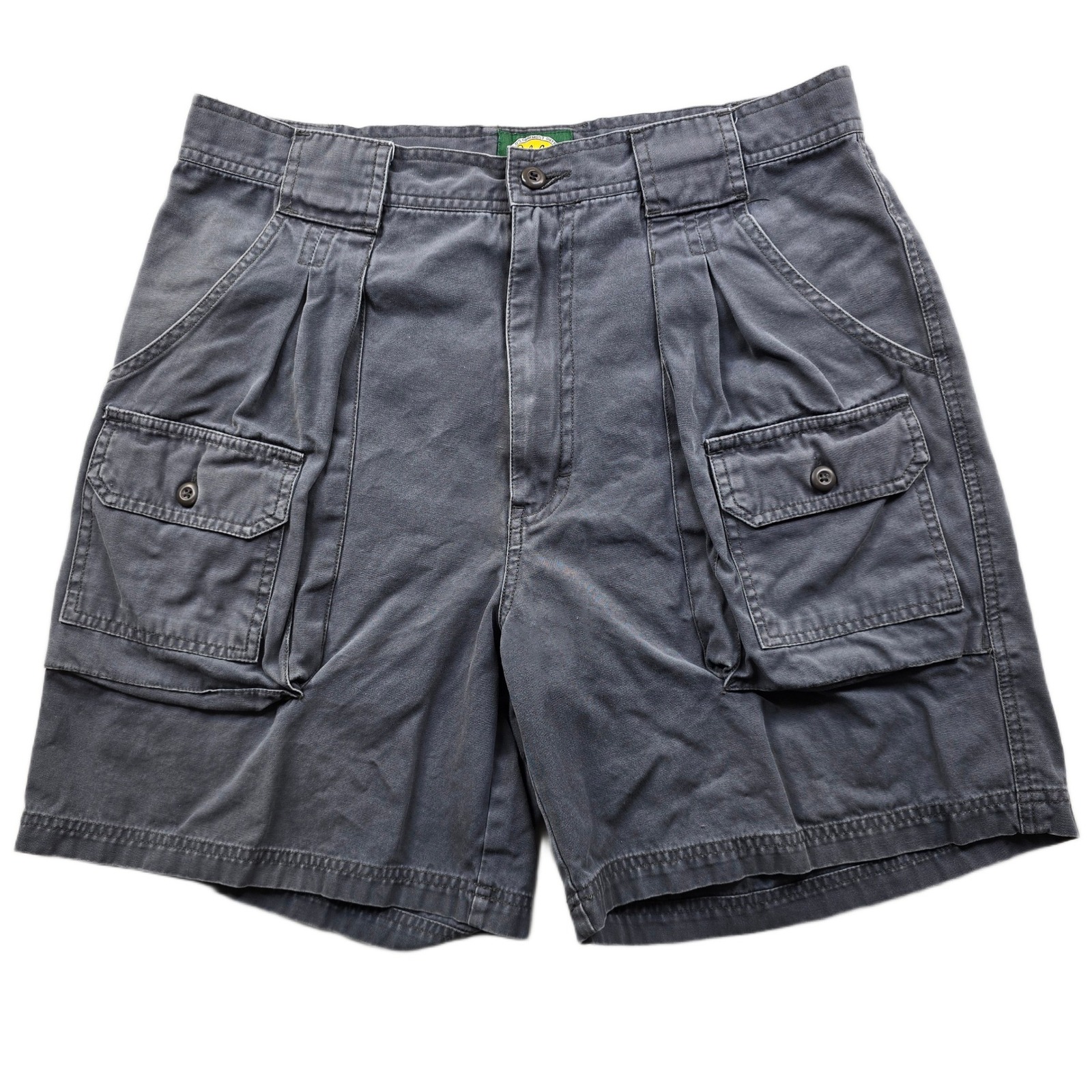 Cabelas Cargo Shorts Mens 34 Gray Cotton Canvas Chino Outdoor Work